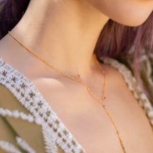 Load image into Gallery viewer, Gold Pyrite Y Lariat Necklace
