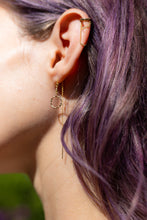 Load image into Gallery viewer, Golden Circle Pyrite Threaders Earrings