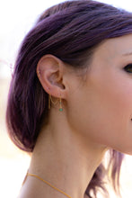Load image into Gallery viewer, Emerald Aura Threader Earrings