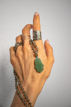 Load image into Gallery viewer, Hamsa Mala Necklace | Labradorite and Jade