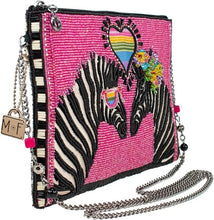 Load image into Gallery viewer, Smitten Zebras Pink Crossbody Clutch Handbag