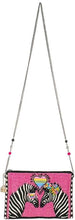 Load image into Gallery viewer, Smitten Zebras Pink Crossbody Clutch Handbag