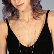 Load image into Gallery viewer, amazonite lariat Y necklace | 14k gold filled