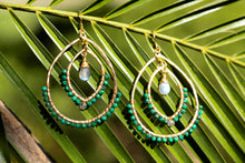 Load image into Gallery viewer, 🌿 Mystic Earth Malachite + Labradorite Boho Earrings