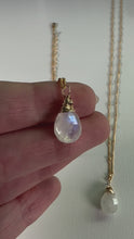 Load and play video in Gallery viewer, moonstone karma drop necklace
