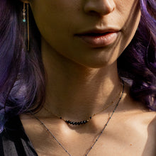 Load image into Gallery viewer, aqua aura threader earring