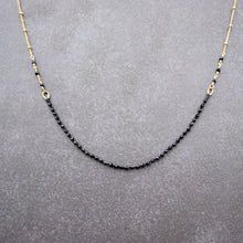 Load image into Gallery viewer, Black Spinel Knotted Necklace | 14k Gold Filled