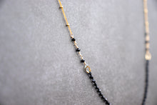 Load image into Gallery viewer, Black Spinel Knotted Necklace | 14k Gold Filled