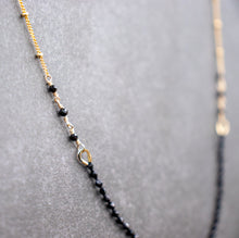 Load image into Gallery viewer, Black Spinel Knotted Necklace | 14k Gold Filled