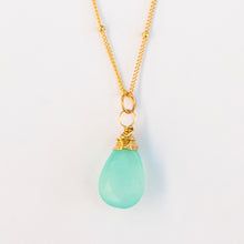 Load image into Gallery viewer, blue chalcedony gemstone necklace 14k gold filled handmade