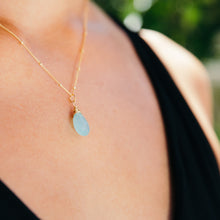 Load image into Gallery viewer, blue chalcedony gemstone necklace 14k gold filled handmade