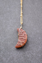 Load image into Gallery viewer, goldstone crescent moon necklace