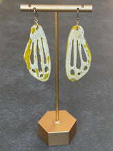 Load image into Gallery viewer, Mellow yellow ceramic moth wing earrings
