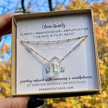 Load image into Gallery viewer, double terminated clear quartz crystal necklace