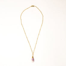 Load image into Gallery viewer, lavender rose quartz gemstone necklace 14k gold filled sterling silver handmade