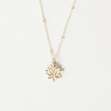 Load image into Gallery viewer, little lotus necklace gold filled 14k heavy gold plated sterling silver