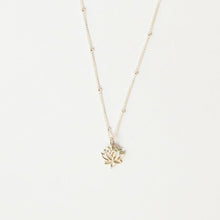 Load image into Gallery viewer, little lotus necklace gold filled 14k heavy gold plated sterling silver