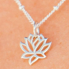 Load image into Gallery viewer, little lotus necklace gold filled 14k heavy gold plated sterling silver