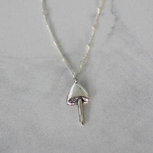 Load image into Gallery viewer, silver midi mushroom necklace