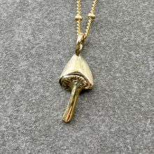 Load image into Gallery viewer, golden mini mushroom necklace
