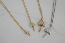 Load image into Gallery viewer, silver mushroom necklace