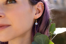 Load image into Gallery viewer, Rainbow Moonstone Gold Threader Earrings
