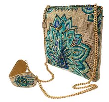 Load image into Gallery viewer, Royal Plume Peacock Crossbody Clutch
