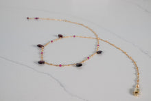 Load image into Gallery viewer, red garnet necklace set
