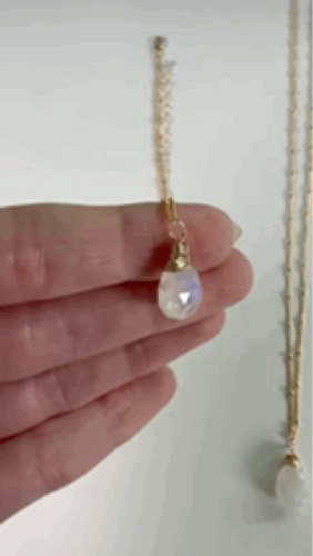 moonstone karma drop necklace