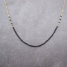 Load image into Gallery viewer, Black Spinel Knotted Necklace | 14k Gold Filled
