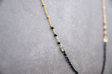 Load image into Gallery viewer, Black Spinel Knotted Necklace | 14k Gold Filled
