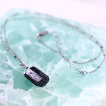 Load image into Gallery viewer, grounding black tourmaline necklace | oxidized silver
