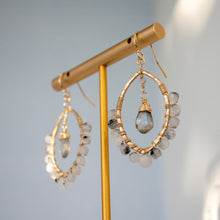 Load image into Gallery viewer, bohemian moonstone + labradorite earrings
