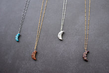 Load image into Gallery viewer, goldstone crescent moon necklace
