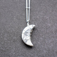 Load image into Gallery viewer, white howlite crescent moon necklace
