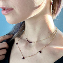 Load image into Gallery viewer, garnet threader earring

