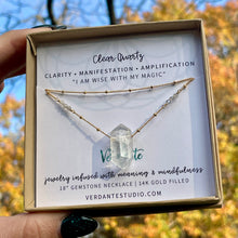 Load image into Gallery viewer, double terminated clear quartz crystal necklace
