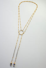 Load image into Gallery viewer, labradorite double lariat Y necklace | 14k gold filled
