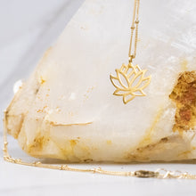 Load image into Gallery viewer, gold mighty lotus necklace
