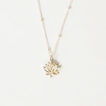 Load image into Gallery viewer, little lotus necklace gold filled 14k heavy gold plated sterling silver
