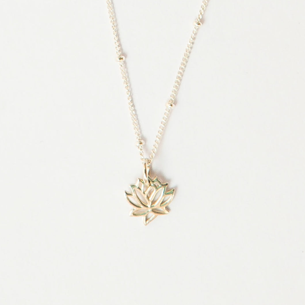 little lotus necklace gold filled 14k heavy gold plated sterling silver