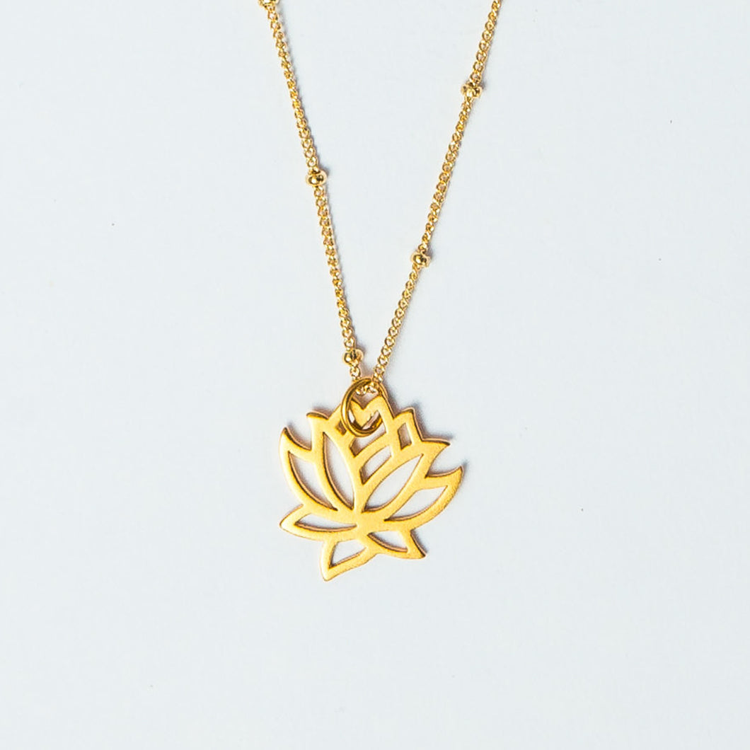 little lotus necklace gold filled 14k heavy plated sterling silver