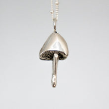 Load image into Gallery viewer, silver midi mushroom necklace

