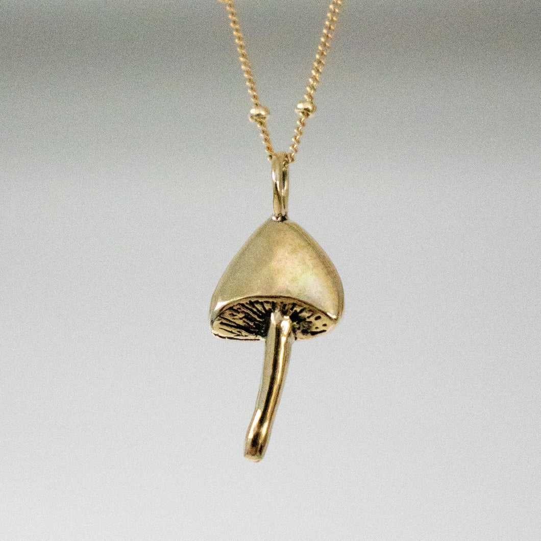 golden midi mushroom necklace