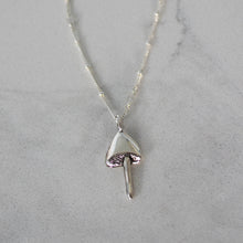 Load image into Gallery viewer, silver midi mushroom necklace
