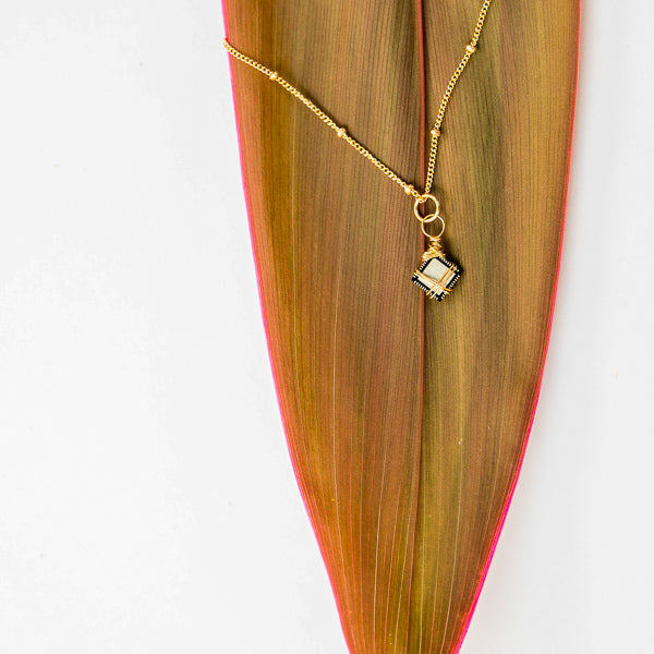 semiconductor chip circuit board necklace gold filled sterling silver geek gear