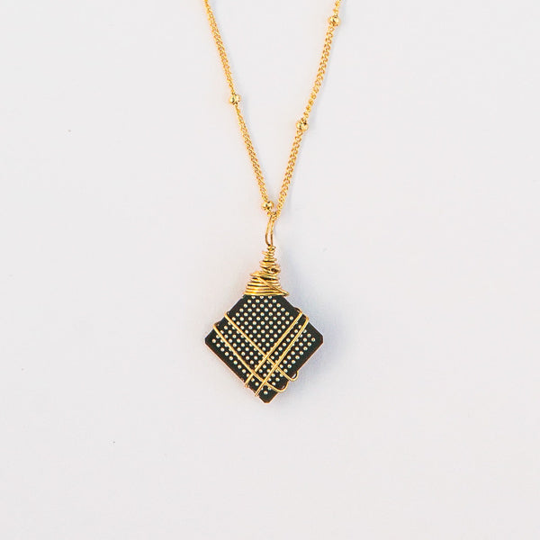 semiconductor chip circuit board necklace gold filled sterling silver geek gear
