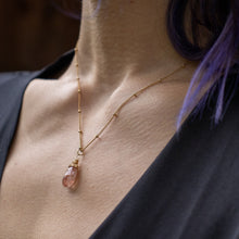 Load image into Gallery viewer, radiant sunstone karma drop necklace
